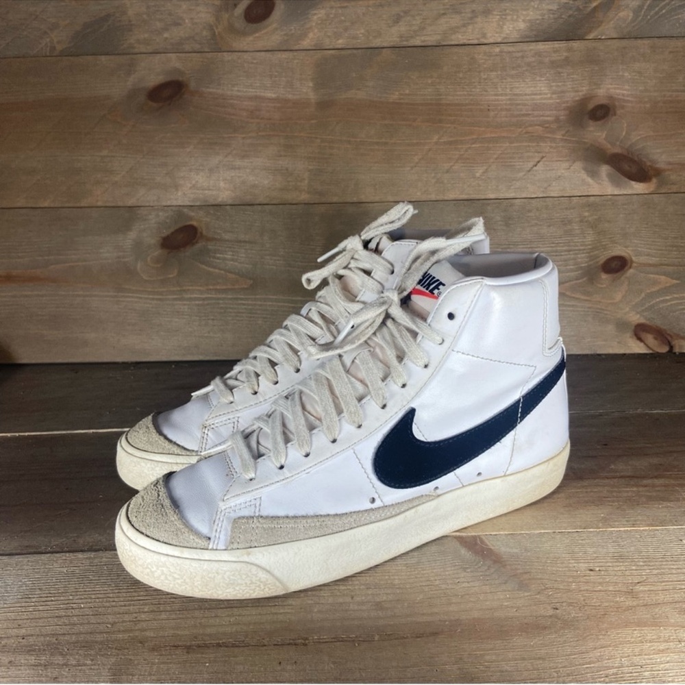 Nike blazer mid 77 womens size 7 shoes white leather high top sneakers
